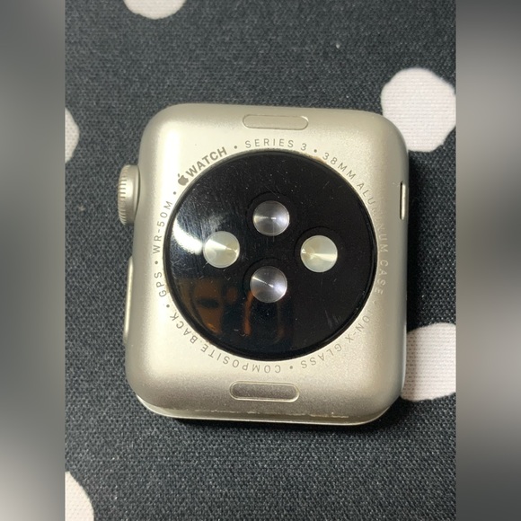 Silver Apple Watch Series 3 38mm with white sports band, extra arm band - Picture 7 of 14